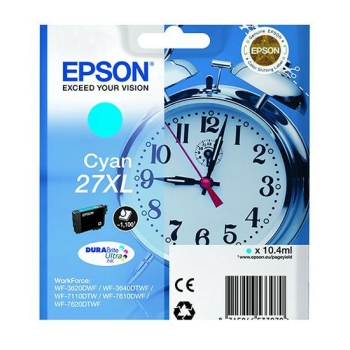 Tusz Epson 27XL C [T2712] cyan, oryginalny | 10,4ml