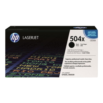 Toner HP 504X [CE250X] czarny, oryginalny | 10500str.