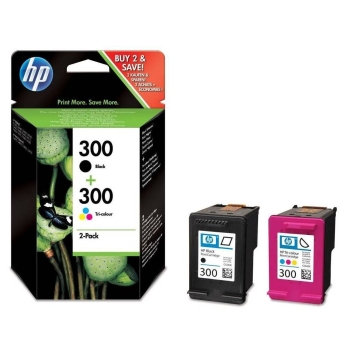 Tusze HP 300 [CN637EE] czarny + kolorowy, oryginalny | 2-pack